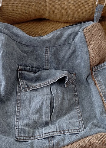 Diğer cepli Gri Kadın Denim Ceket