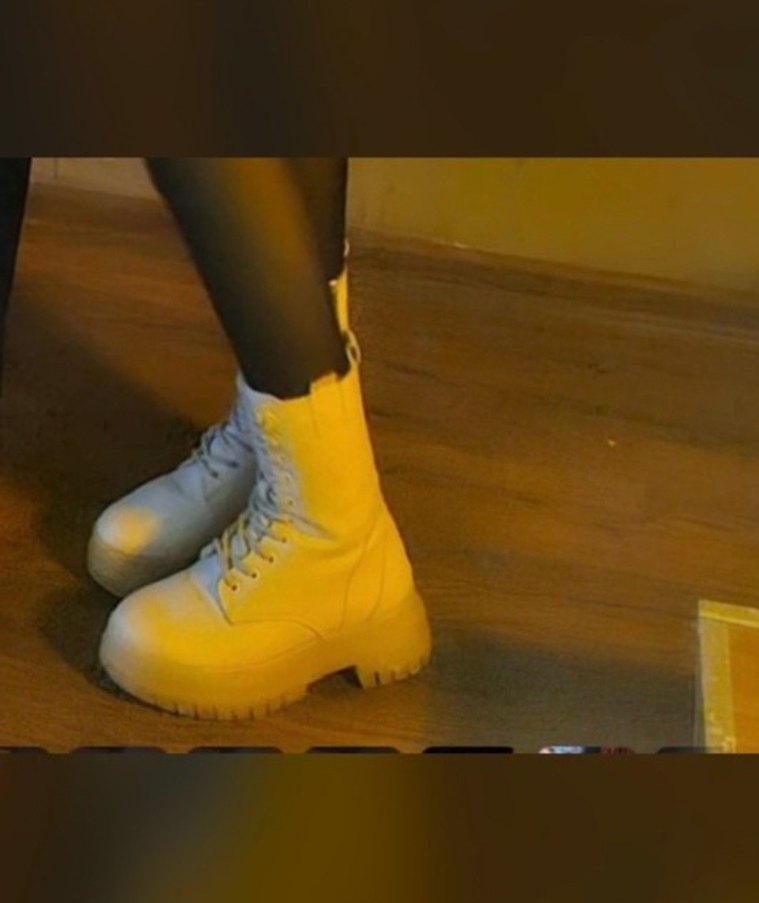 Beyaz Kadın Topuklu Street Style Bot Lumberjack - Görsel 2