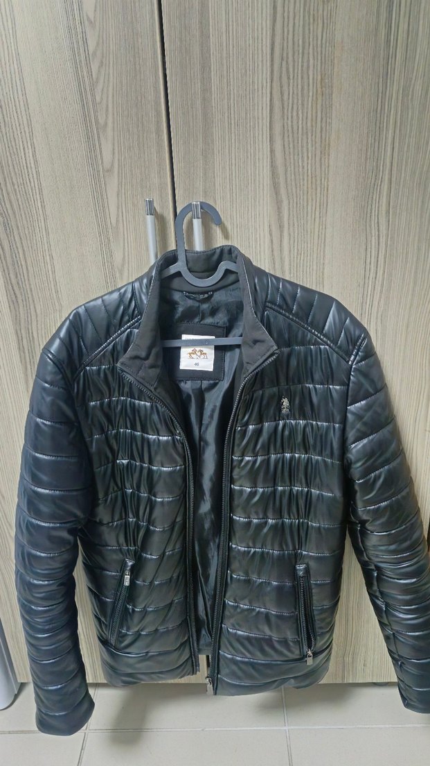 Us polo Erkek mont Siyah Deri Biker Ceket mont 46 beden S - Görsel 3