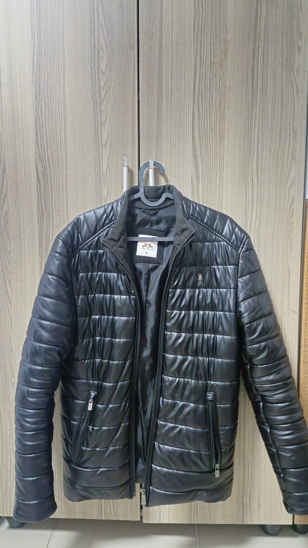 Us polo Erkek mont Siyah Deri Biker Ceket mont 46 beden S - Görsel 2