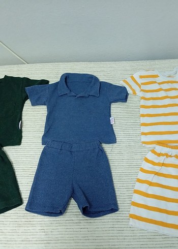 2 Yaş Beden gri Renk Gri Bebek Kısa Kollu Takım