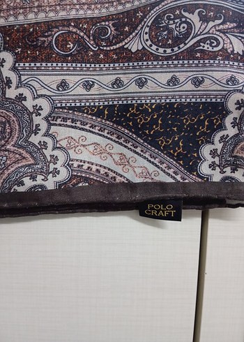 Bohem Tarzda Kahverengi Desenli Kadın eşarp - Görsel 4