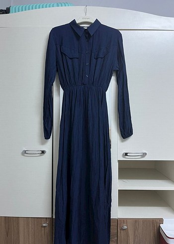 Lacivert Kadın Uzun Elbise - Görsel 6