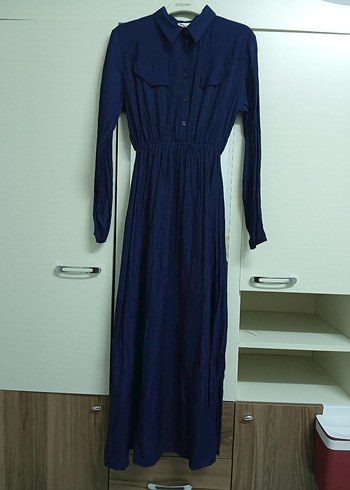 Lacivert Kadın Uzun Elbise - Görsel 9