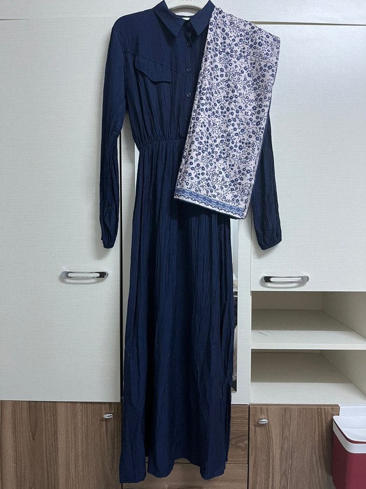 Lacivert Kadın Uzun Elbise - Görsel 2