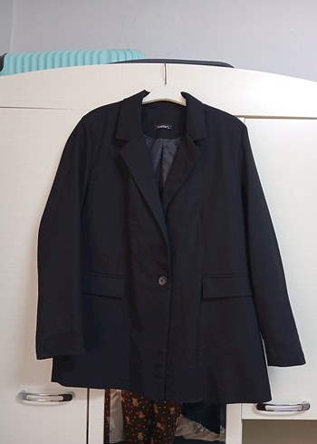 Düğmeli Siyah Kadın Blazer Ceket - Görsel 4