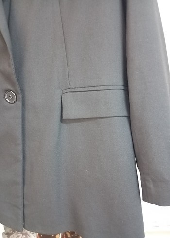 Düğmeli Siyah Kadın Blazer Ceket - Görsel 5