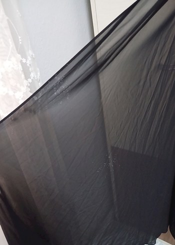 Uzun Siyah V Yaka Drapeli Abiye Elbise - Görsel 3