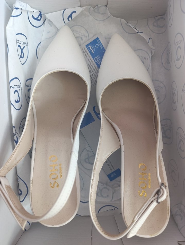 Krem-Beyaz Sivri Burunlu Topuklu Kadın Ayakkabı - Görsel 2