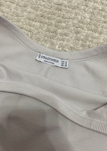Stradivarius Bej Basic Kadın Crop Top