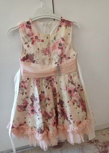 Nakışlı Beyaz Kız Çocuk elbise - Görsel 3