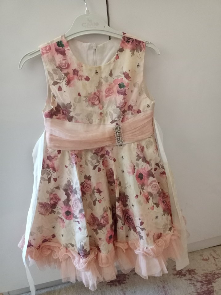 Nakışlı Beyaz Kız Çocuk elbise - Görsel 3