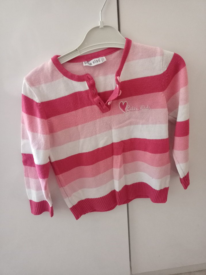 Kız Çocuk Pembe Pamuklu Uzun Kollu Sweatshirt - Görsel 2