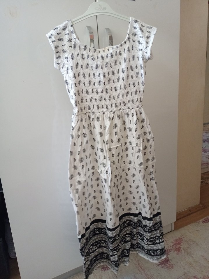 Kız Çocuk Dantelli Kolsuz Baskılı Keten Bluz - Görsel 2