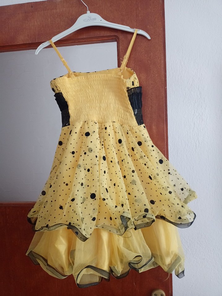 Parlak Sarı kız çocuk elbise - Görsel 2