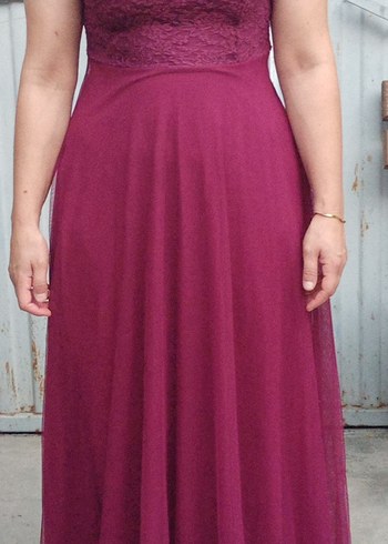 Turkuaz Straplez Uzun Abiye Elbise - Görsel 5