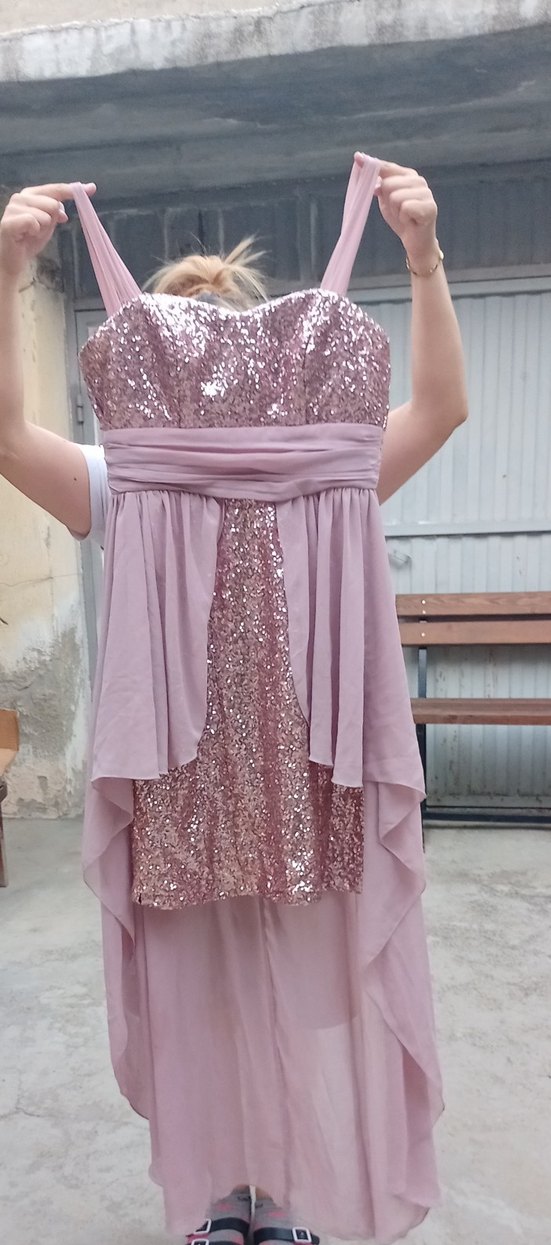 Turkuaz Straplez Uzun Abiye Elbise - Görsel 3