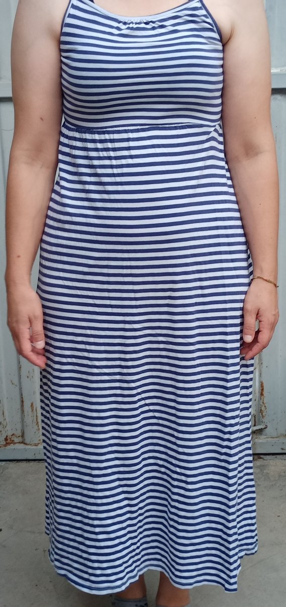 Mavi Çizgili Uzun Hamile Eteği - Görsel 2