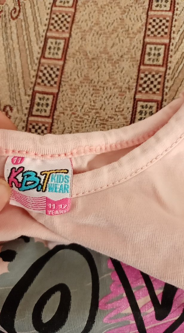 Kız Çocuk Pembe Baskılı Kısa Kollu Tişört - Görsel 3