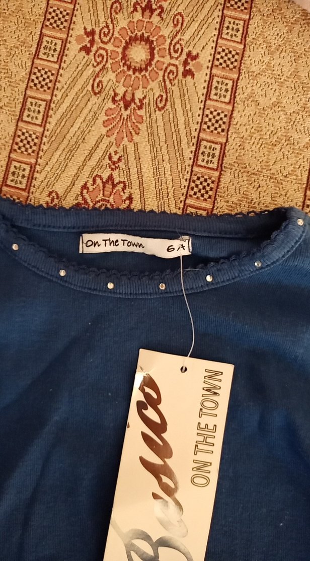 Kız Çocuk Mavi Triko Uzun Kollu Kazak - Görsel 2