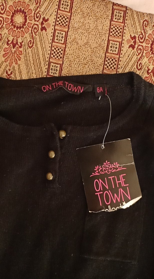 Kemerli Siyah Uzun Kollu çocuk Kazak - Görsel 2