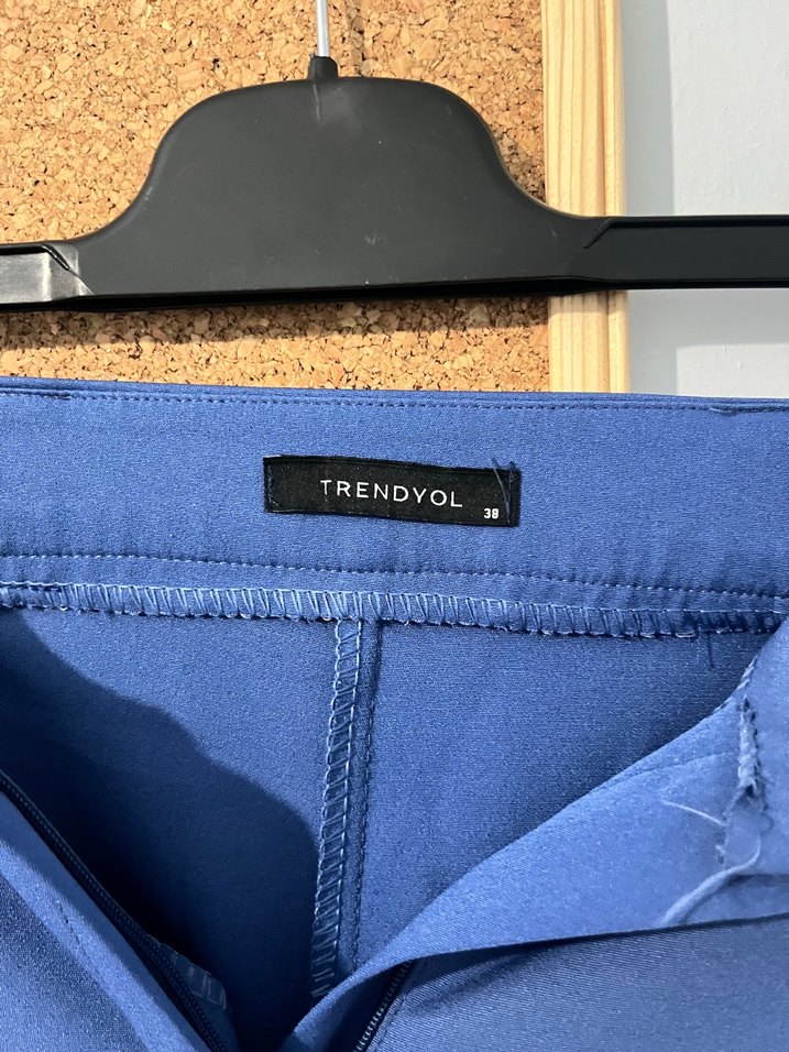 Mavi Midi Kumaş Kadın Pantolon - Görsel 3