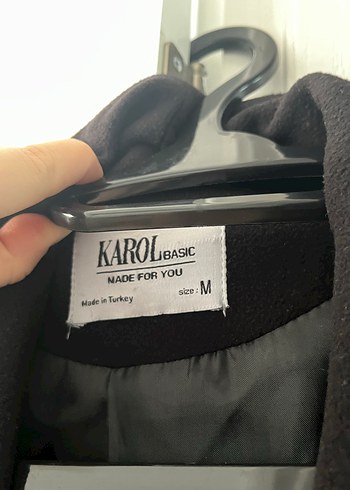 Düğmeli Siyah Midi ince Kaban - Görsel 3