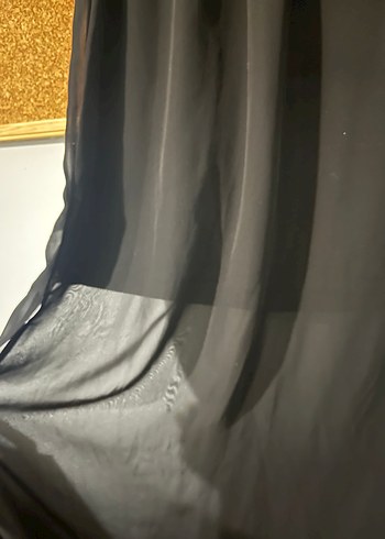 Siyah Uzun Dökümlü Mini Kadın Etek - Görsel 2