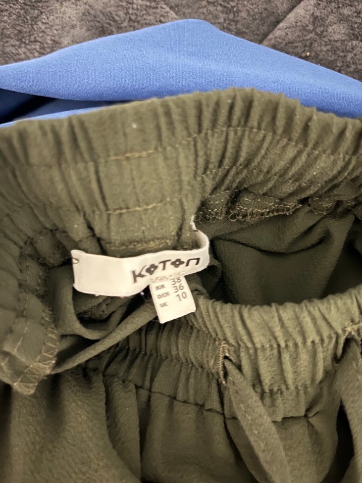 Kemerli Kadın Haki Kumaş Pantolon - Görsel 2