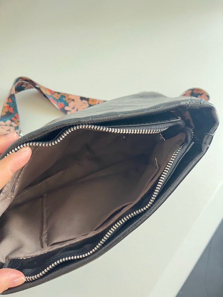 Bohem Gri Deri Kadın Çanta - Görsel 2