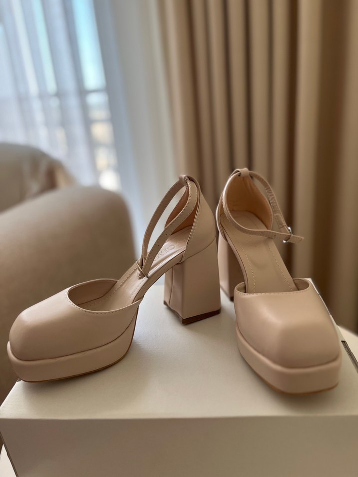 Bej Platform Topuklu Kadın Ayakkabı - Görsel 2