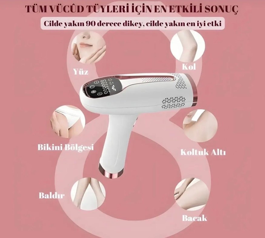 Beyaz Lazer Epilasyon Cihazı 9 Işık Seviyesi - Görsel 2