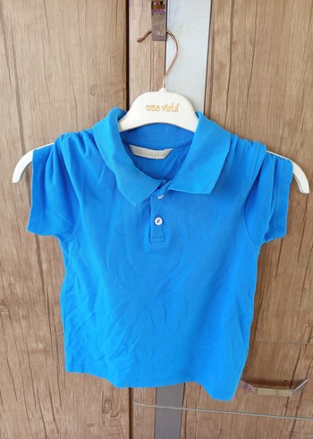 Erkek Çocuk Mavi Kısa Kollu Polo Tişört