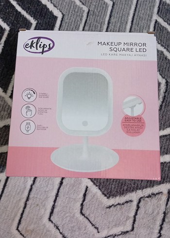 LED Kare Makyaj Aynası Beyaz