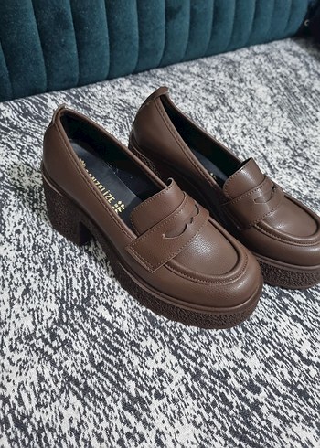 Kahverengi Platform Topuklu Günlük Kadın Ayakkabı - Görsel 2