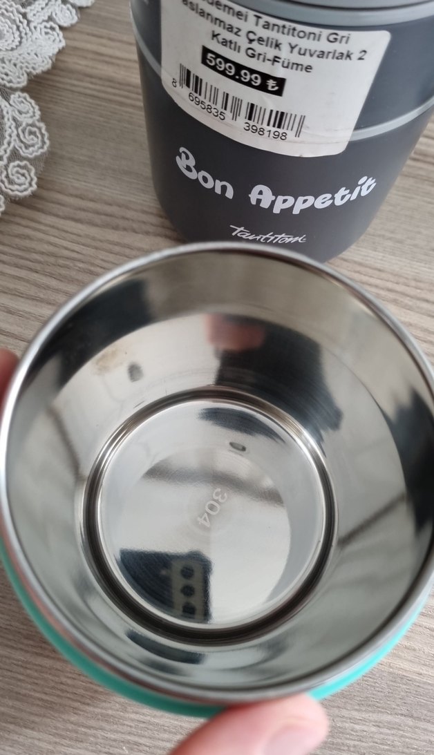 Bon Appetit Gri Paslanmaz Çelik Yemek Kabı - Görsel 4