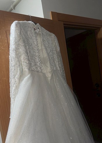 Uzun Kollu Prenses Gelinlik - Görsel 11