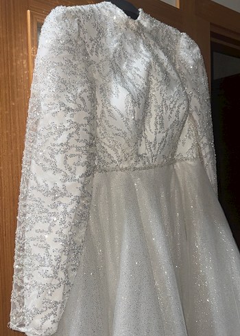 Uzun Kollu Prenses Gelinlik - Görsel 2