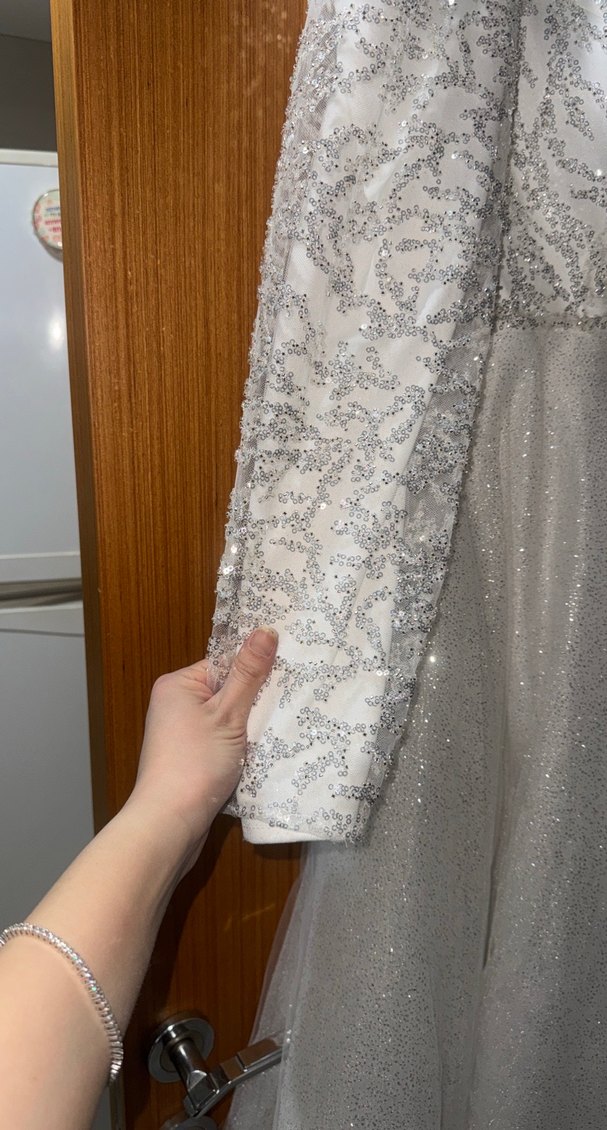 Uzun Kollu Prenses Gelinlik - Görsel 3