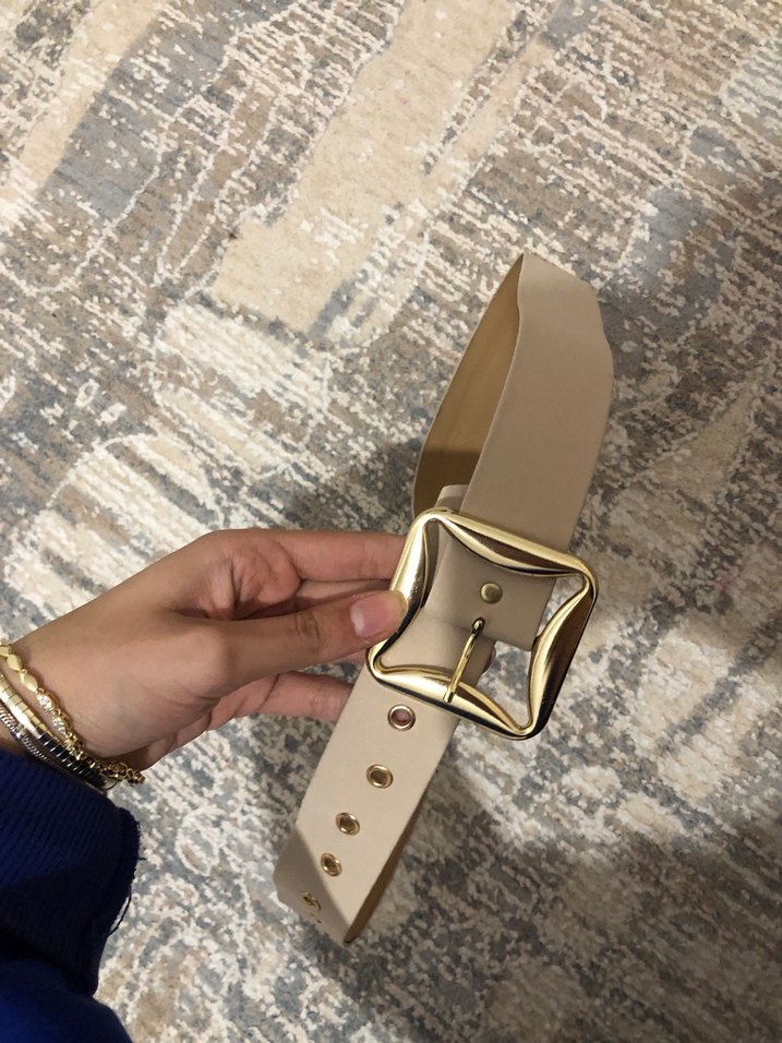 Bej Deri Kadın Kemer - Görsel 4