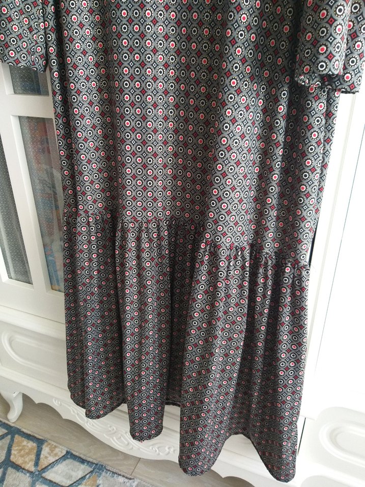 Uzun Kollu  Piliseli Kadın Elbise - Görsel 3