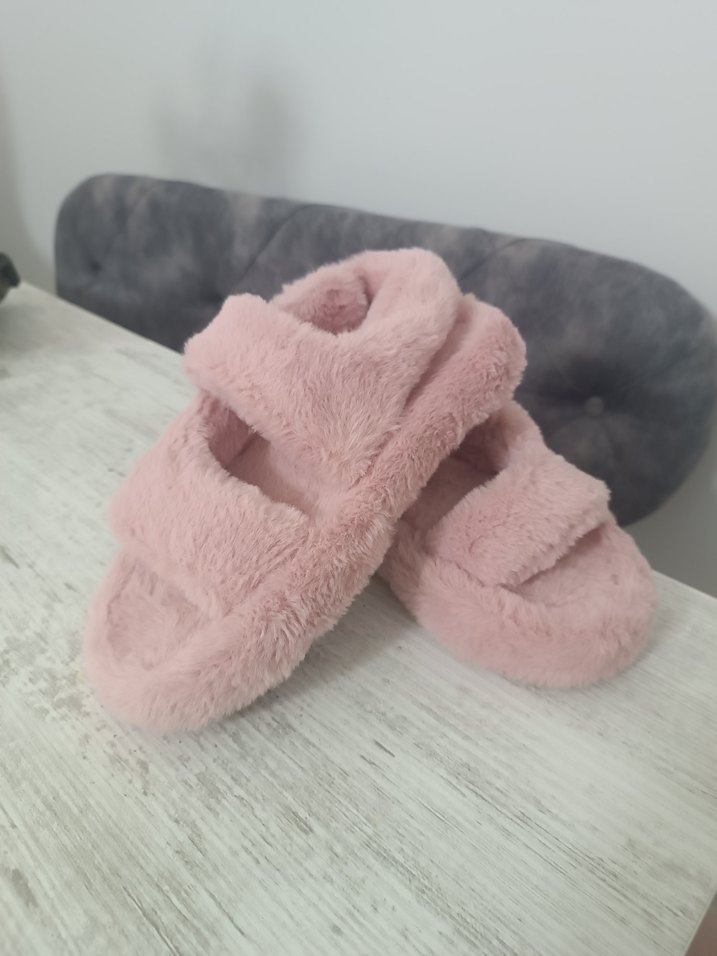 Pembe Kürk Detaylı Kadın Terlik - Görsel 4