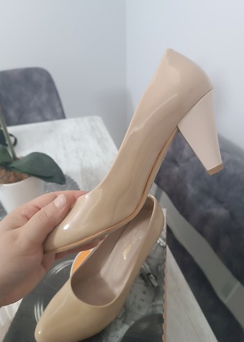 Bej Stiletto Topuklu Kadın Ayakkabı - Görsel 5