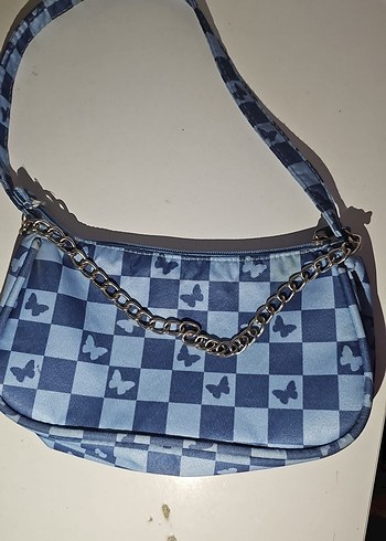 Zincir Detaylı Mavi Street Style Çanta