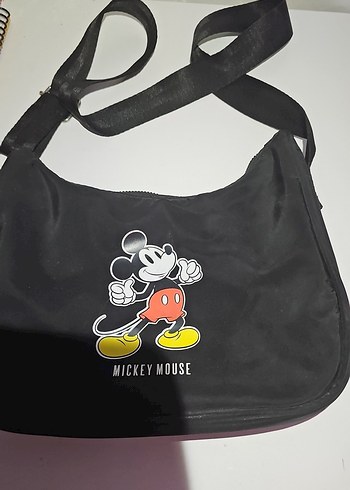 Mickey Mouse Baskılı Siyah Bebek Çantası