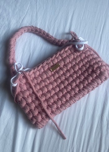 Pembe Örgü Kadın Çanta