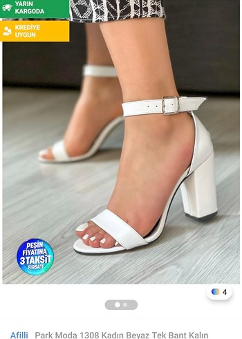 Trendyol & Milla Beyaz Kalın Topuklu Kadın Sandalet