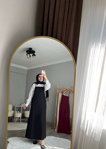 Siyah Kolsuz Uzun Elbise