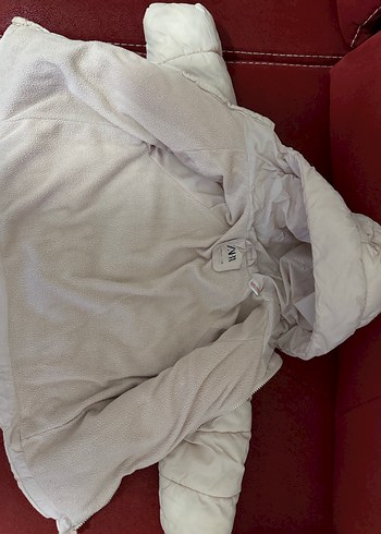 Bebek Beyaz Fermuarlı Kışlık Mont - Görsel 4