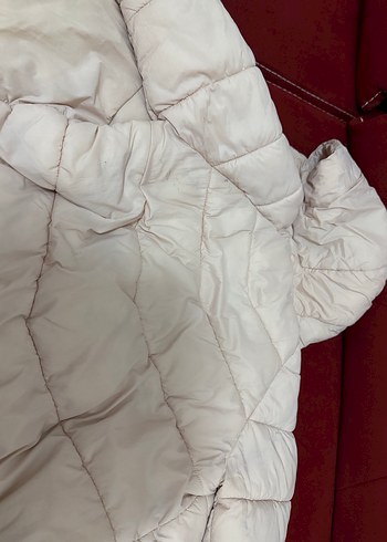 Bebek Beyaz Fermuarlı Kışlık Mont - Görsel 5